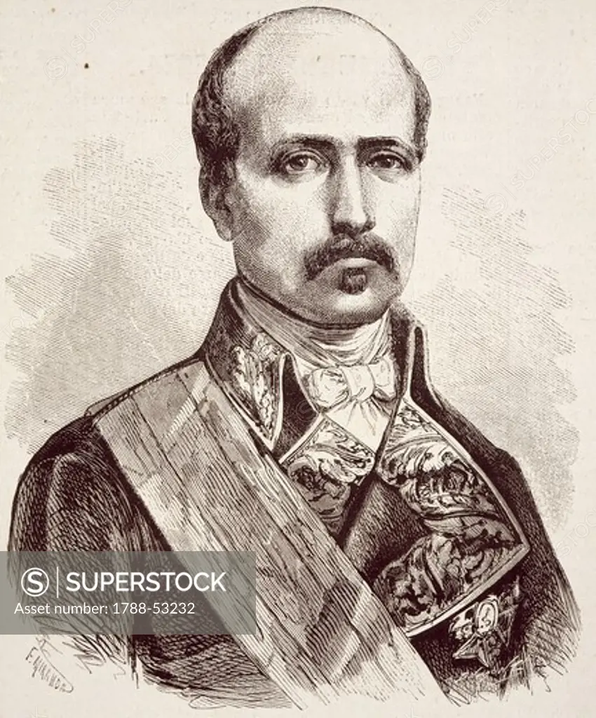 Marshal Francisco Serrano, from the Illustrazione Universale, February 11, 1874. Spain, 19th century.
