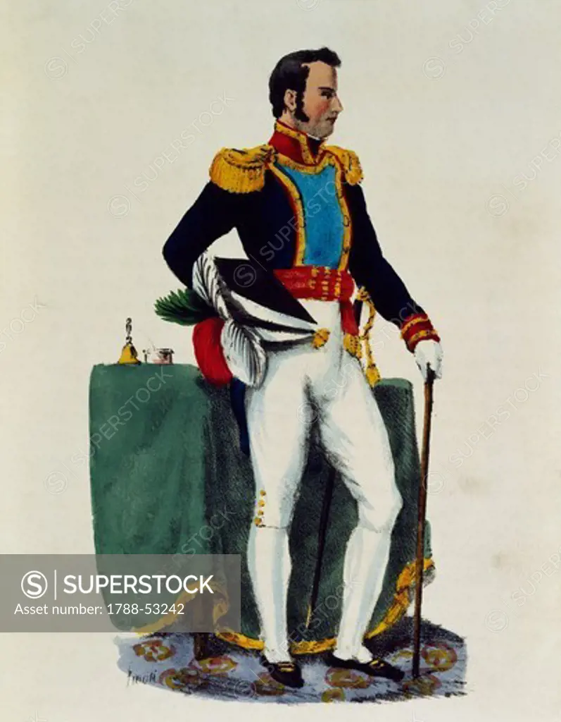 Portrait of General Guadalupe Victoria, pseudonim of Manuel Felix Fernandez (1789-1843), president of the Mexican Republic. Mexico, 19th century.