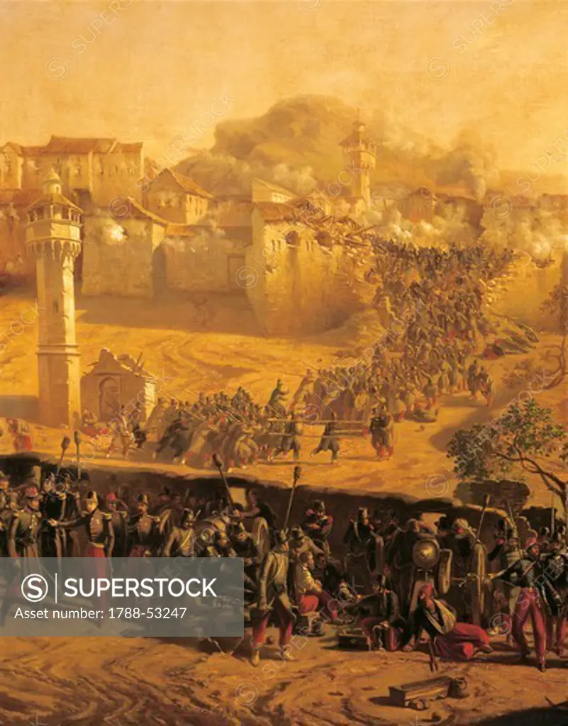 Detail of the French attack on Constantine, October 13, 1837. Colonial wars, Algeria, 19th century.