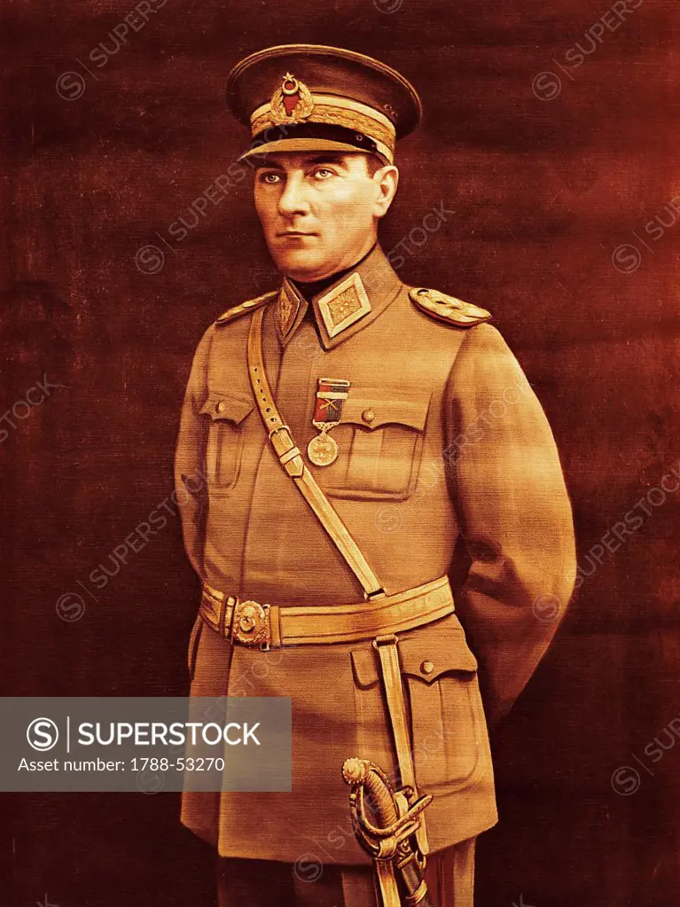 Mustafa Kemal, known as Ataturk, in the uniform of a sergeant of the army. Turkey, 20th century