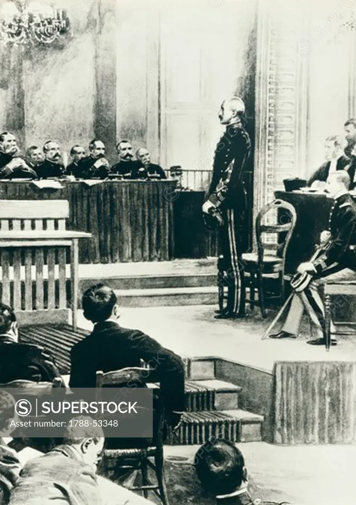 The deposition of Captain Alfred Dreyfus to the new process. France, 19th century.