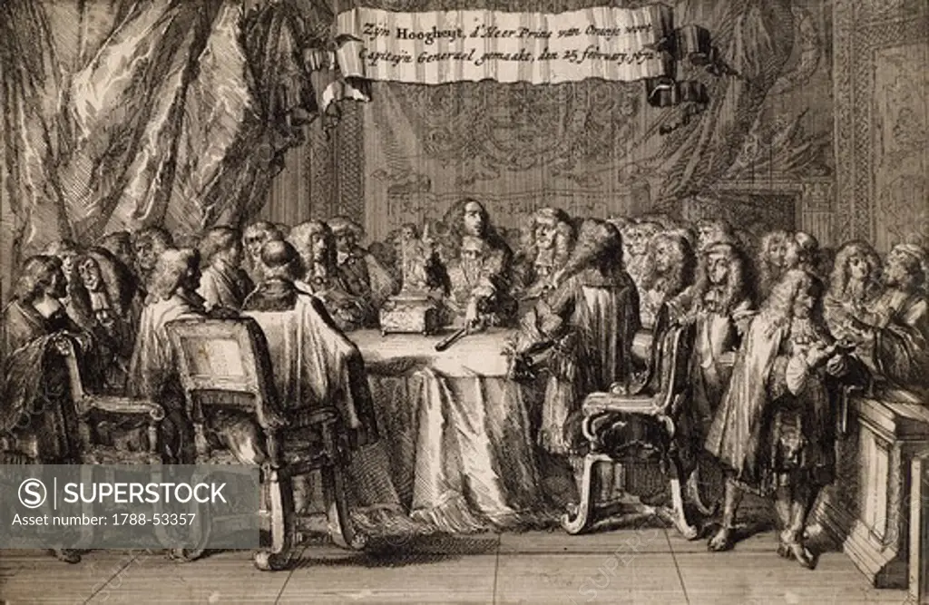 The Prince of Orange at the Council of The Netherlands. The Netherlands, 17th century.