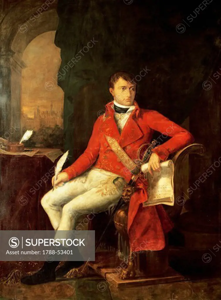 Napoleon in the uniform of the First Consul, 1799, by Francois-Xavier Fabre (1766-1837). Napoleonic era, France, 18th century.