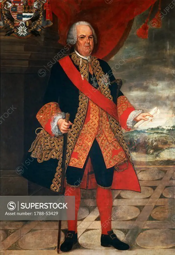 Portrait of Don Manuel de Amat, viceroy of Peru from 1761 to 1776. Peru, 18th century.