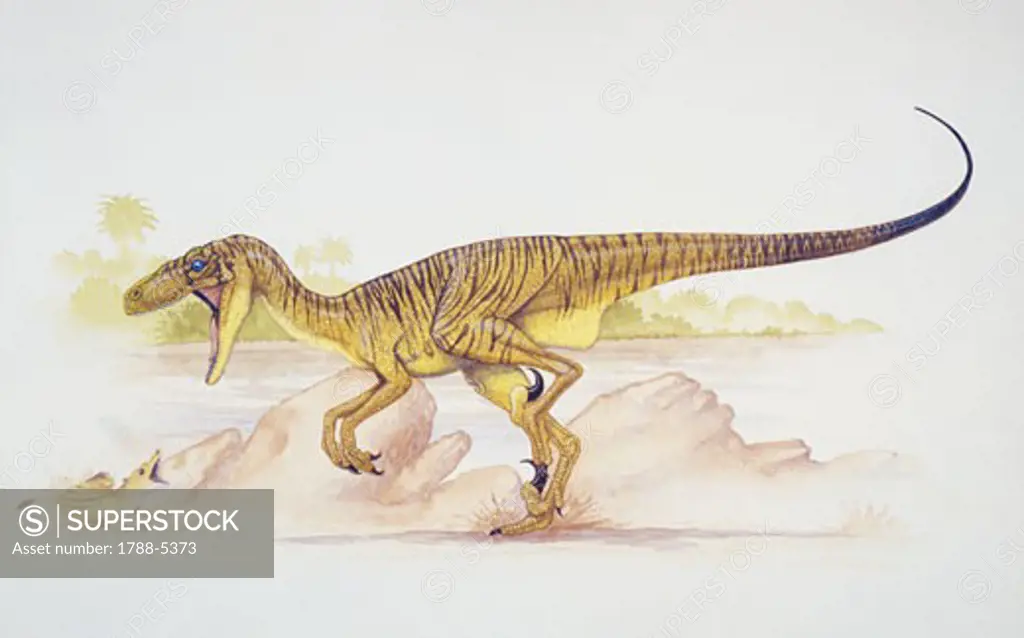 Dinosaur fighting with another animal