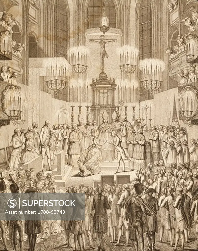 The marriage of Emperor Francis I to Princess Elizabeth of Wurttemberg in 1788. Austria, 18th century.