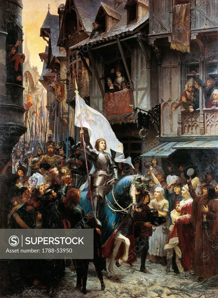 The entrance of Joan of Arc into Orleans on 8th May 1429, by Jean Jacques Scherrer (1855-1916).