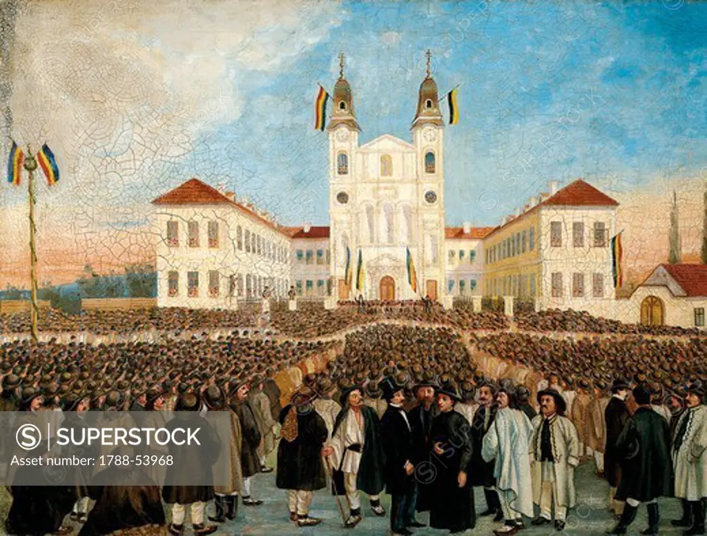 First Assembly in Blaj for the recognition of the Principality of Transylvania. Romania, 19th century.