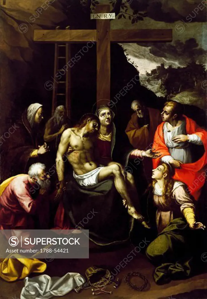 Lamentation over the Dead Christ, 1634, by Pietro Antonio Ferri, Cathedral of Tricarico (Matera), Basilicata, Italy, 16th century.