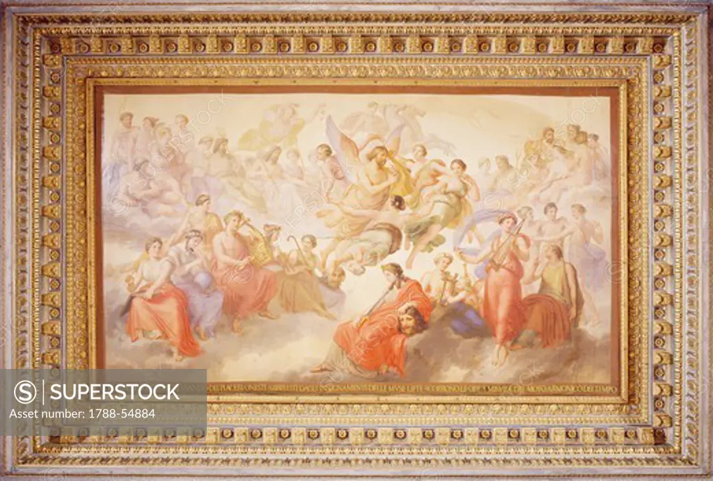 The Triumph of Apollo, by Pelagio Palagi (1775-1860), 19th-century Ballroom, Royal Palace (UNESCO World Heritage List, 1997), Turin. Italy, 19th century.