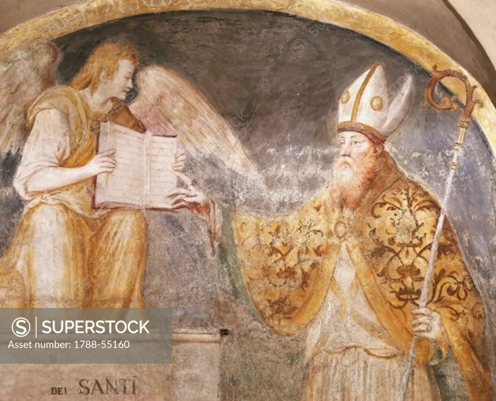St Magnus, detail from a fresco in the Chapel of Saints Eustorgio and Magnus, Basilica of Sant'Eustorgio, Milan. Italy.
