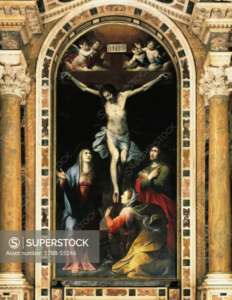 Crucifixion, by Camillo Procaccini (1551-1629), Chapel of the Crucifixion in the Church of St Alexander in Zebedia, Milan. Italy, 17th century.