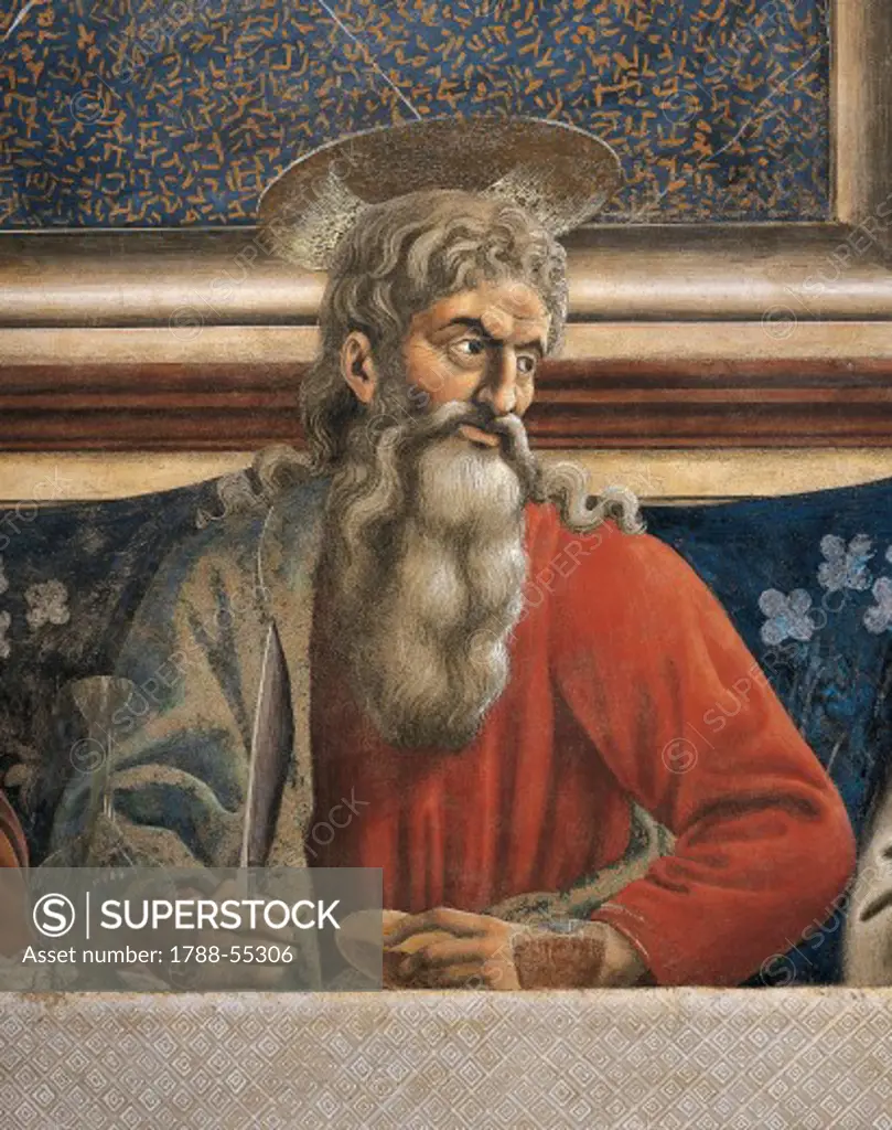 The Apostle Andrew, detail from the Last Supper fresco, by Andrea del Castagno (1421-1457), 1450, in the refectory, Convent of St Apollonia, Florence. Italy, 15th century.