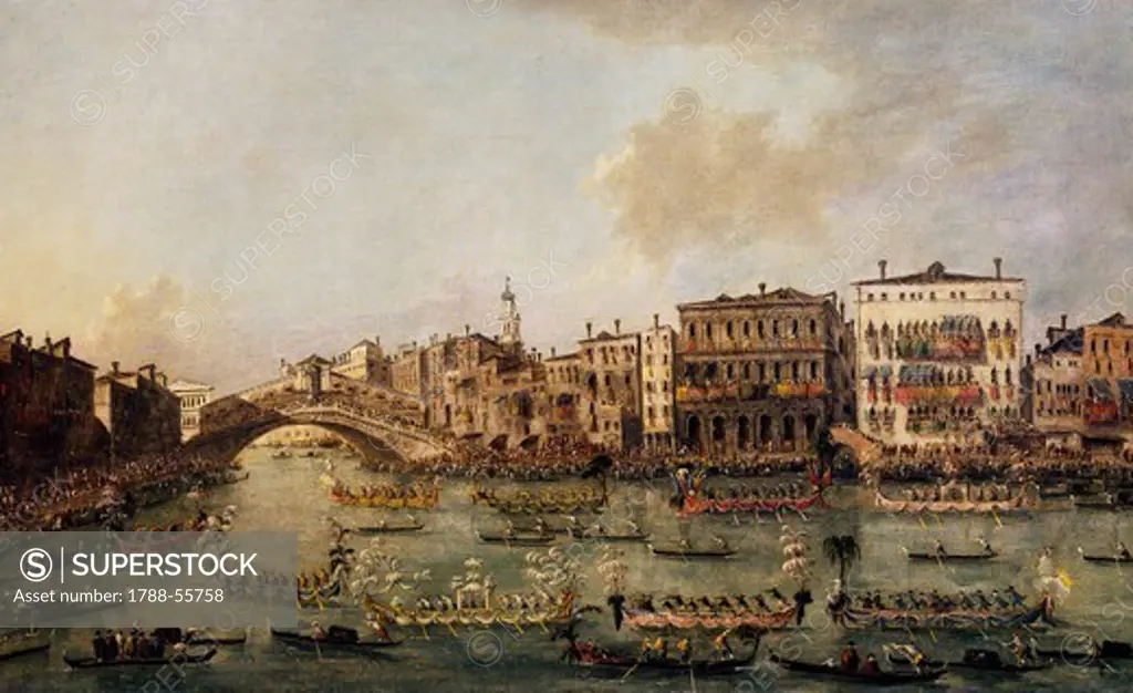 Regatta on the Grand Canal, by Francesco Guardi (1712-1793), oil on canvas.