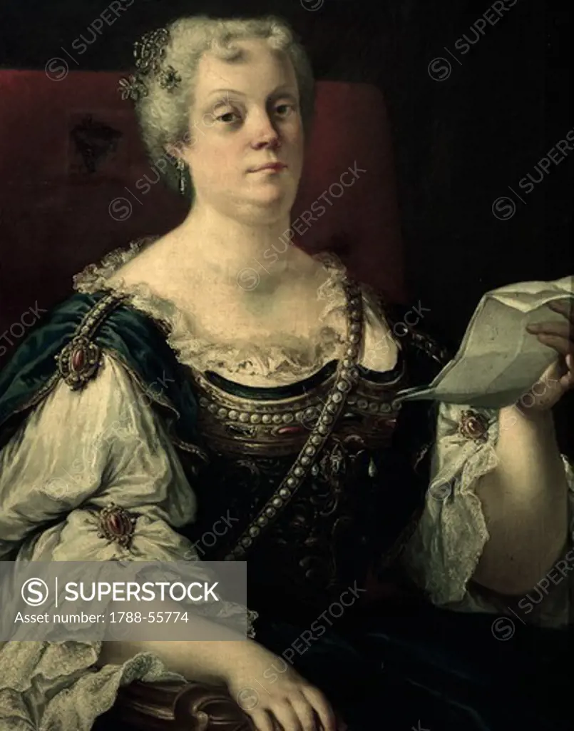 Portrait of Countess Maddalena Ferretti Gabucci, by Sebastiano Ceccarini (1703-1783), painting.