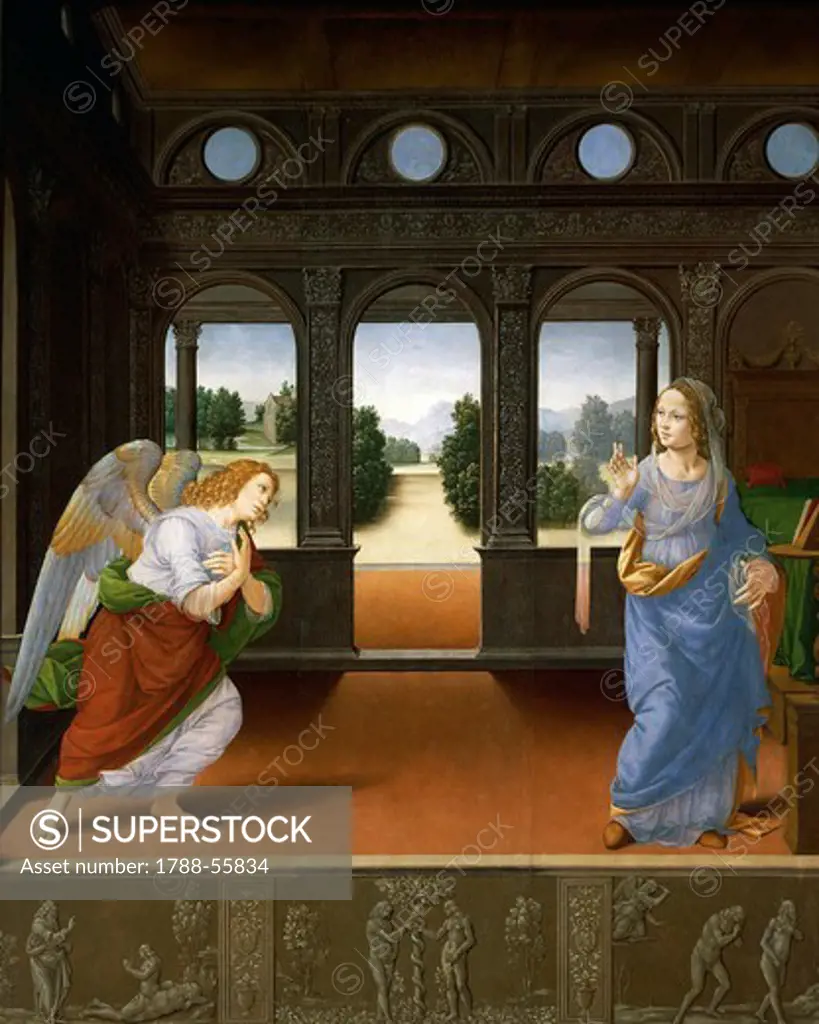 Annunciation, by Alessio Baldovinetti (1425-1499), tempera on wood, 167x137 cm.