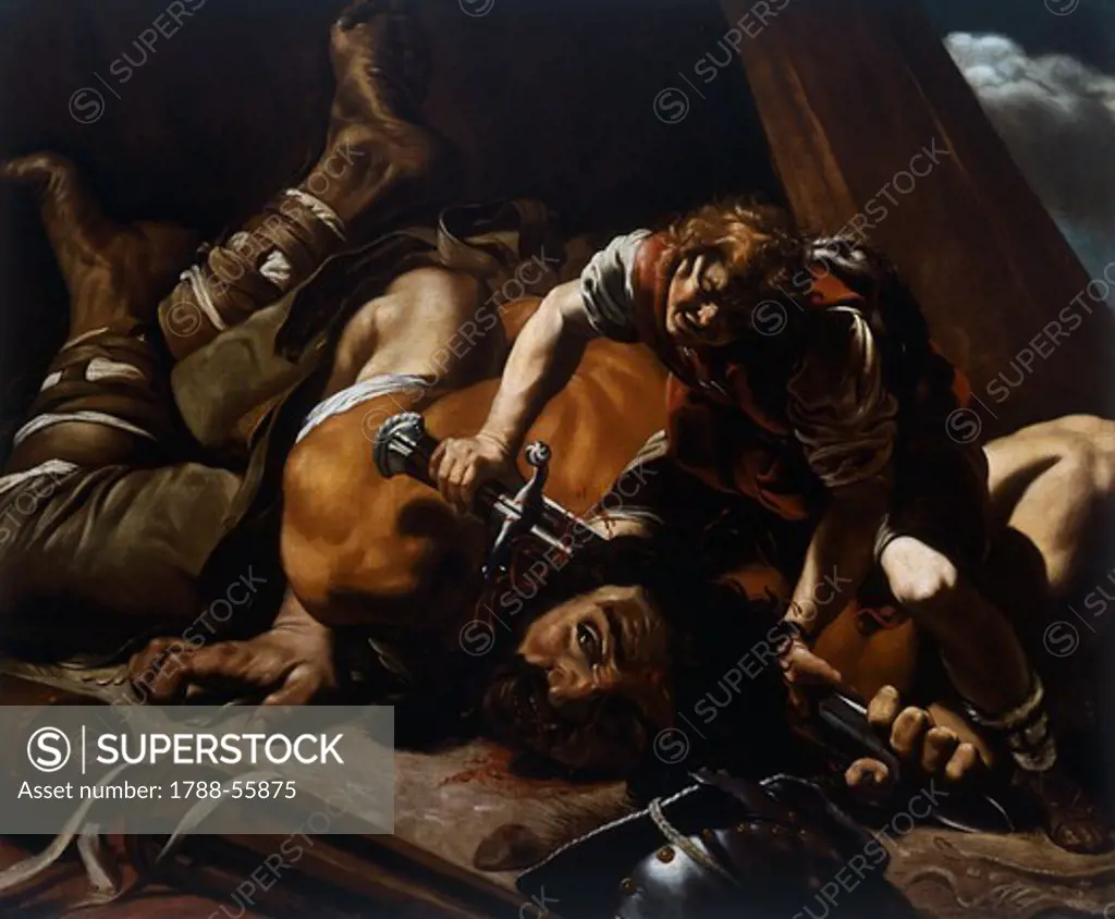 David and Goliath, by Orazio Borgianni 1578/1616, oil on canvas, 119x143 cm.
