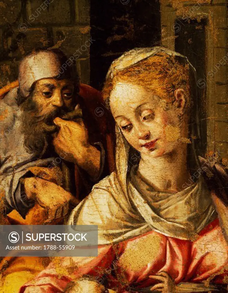 Detail from the Nativity, painting by a 15th century Sardinian master.