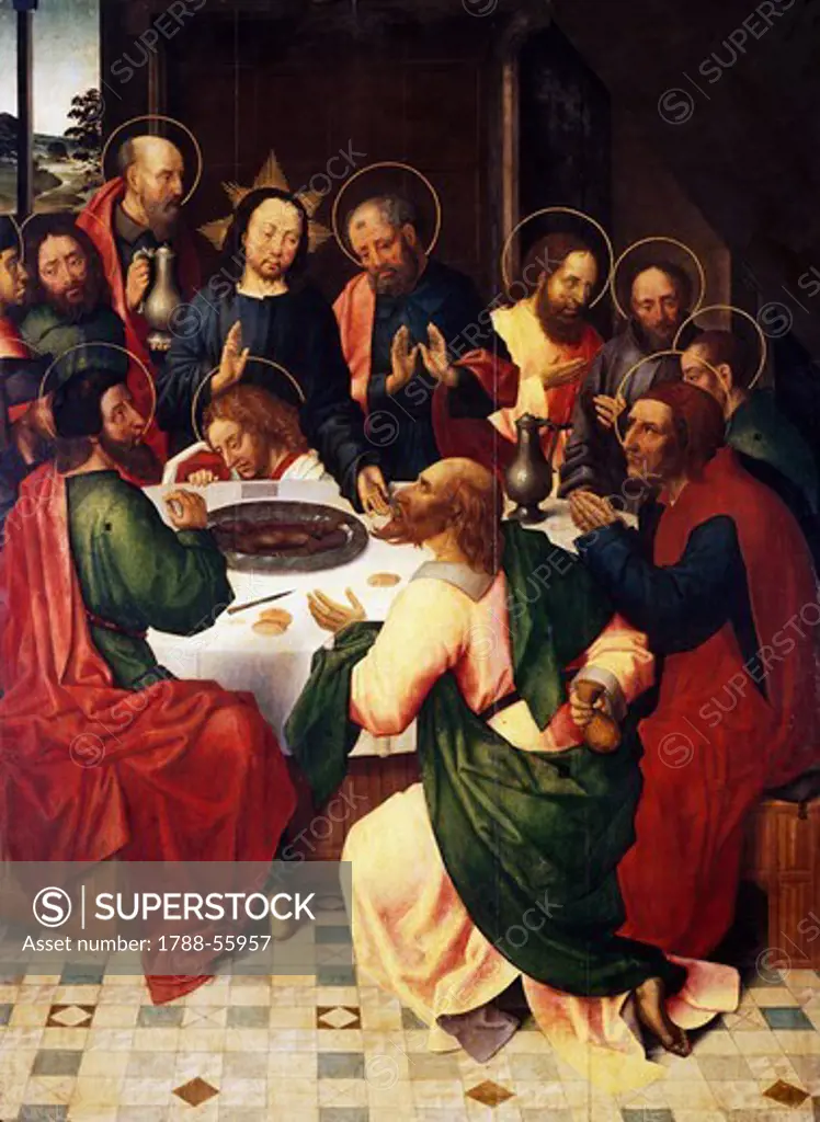 Last Supper, by the Master of St John the Evangelist (15th century), painting on wood, 120x190 cm.