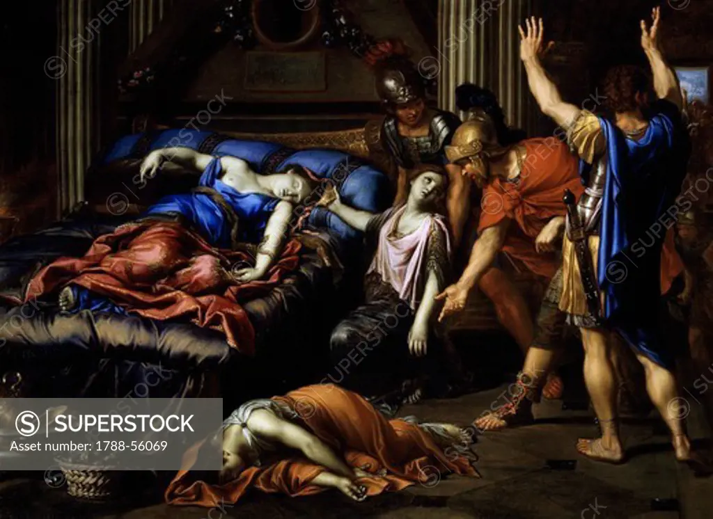 Death of Cleopatra, by Pierre Mignard (1612-1695), oil on canvas, 99x133 cm.