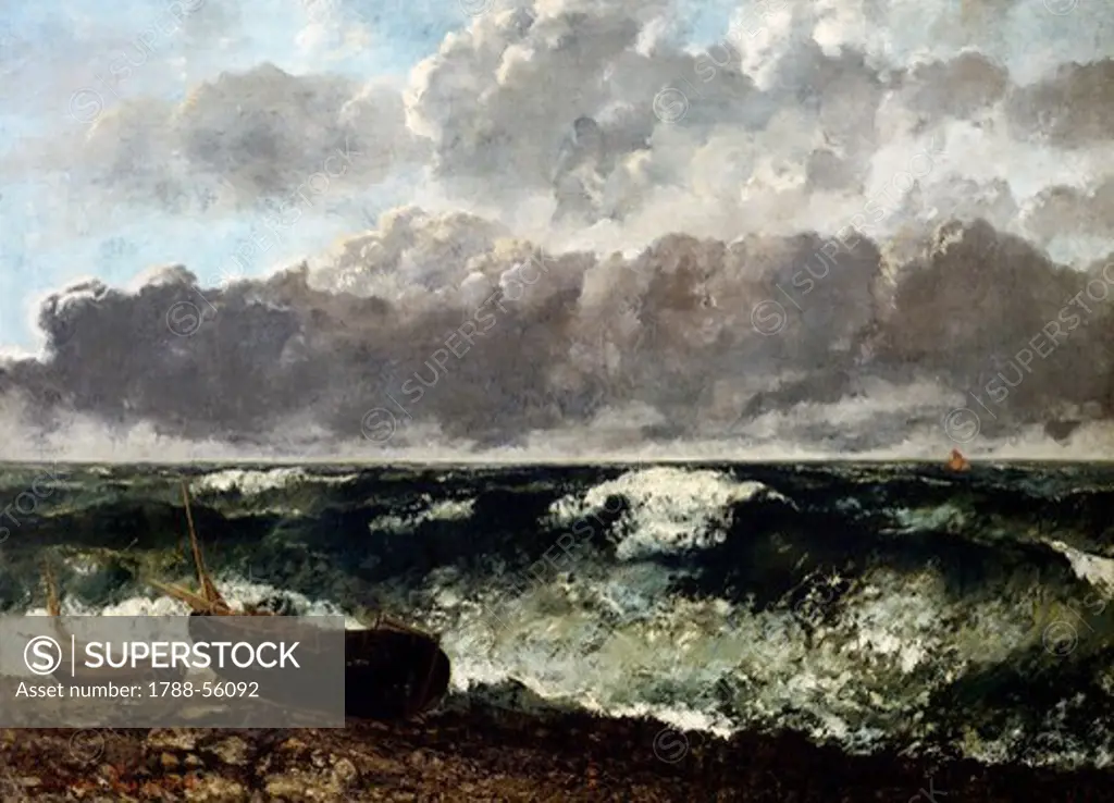 The wave, 1869, by Gustave Courbet (1819-1877), oil on canvas.