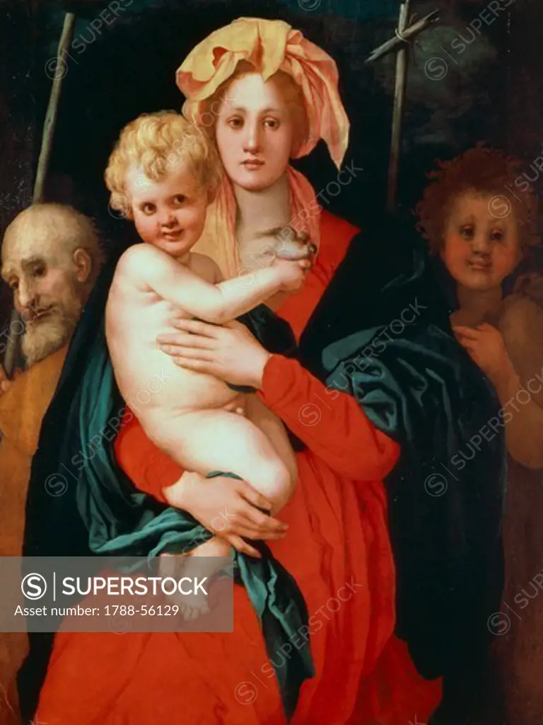 Madonna and Child with Saints Joseph and John the Baptist, 1521-22, by Jacopo Carucci known as Pontormo (1494-1557), oil on wood, 120x99 cm.
