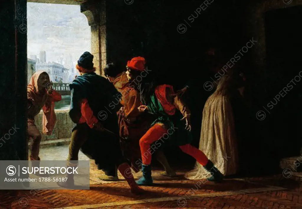 The Revenge of the Amidei, 1861, by Eleuterio Pagliano (1826-1903), oil on canvas.