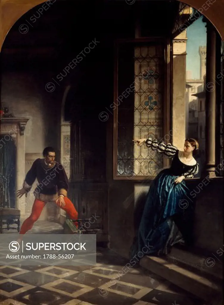 Luisa Strozzi and Alessandro de Medici, by Alessandro Focosi (1836-1869).