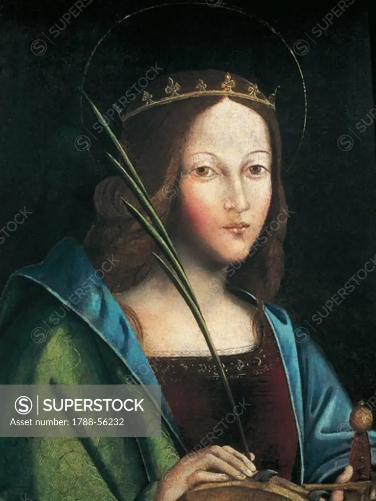 St Catherine of Alexandria, painting by an unknown artist, 16th century.