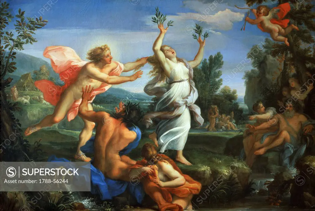 Apollo and Daphne, by Giuseppe Bartolomeo Chiari (1654-1727), painting.