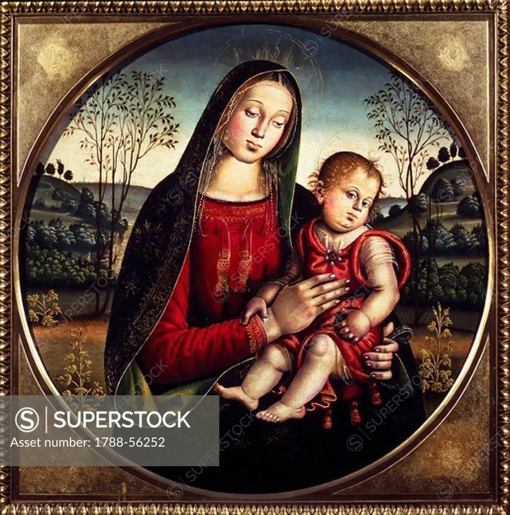 Madonna and Child, painting by the Umbrian school, 16th century.