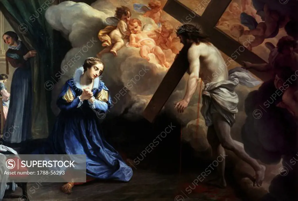 Ecstasy of St Caterina de Paoli, by Agostino Masucci (1690-1768), painting.