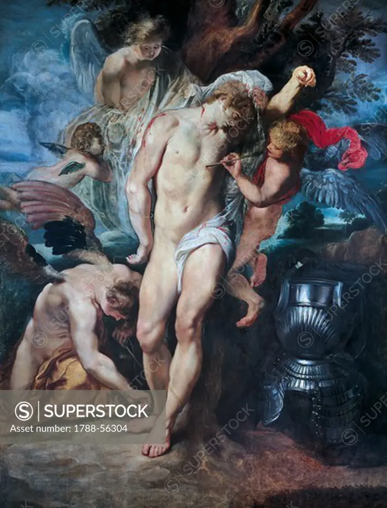 The Martyrdom of St Sebastian, 1601-1602, by Peter Paul Rubens (1577-1640), oil on canvas, 155x119 cm.