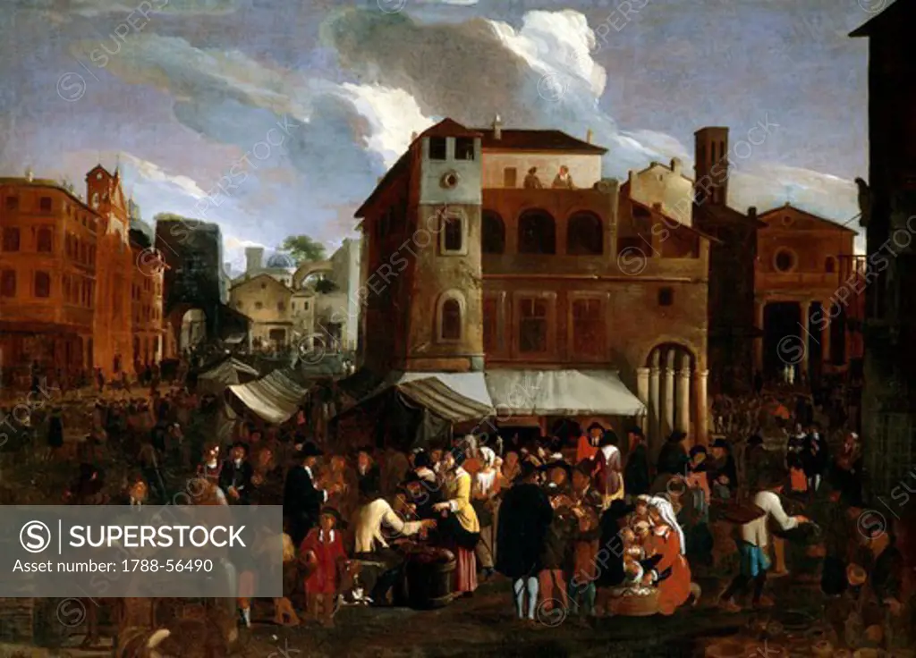 Market, by Willem Reuter (1642-ca 1681), oil on canvas, 98x134 cm.