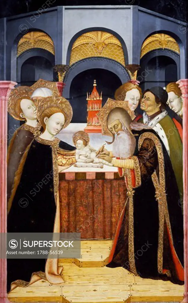 The Circumcision, altarpiece from Verdu, 1432-34, by Jaume Ferrer II known as The Younger (active between 1430 and 1460-1470), oil on canvas, 159x93 cm.
