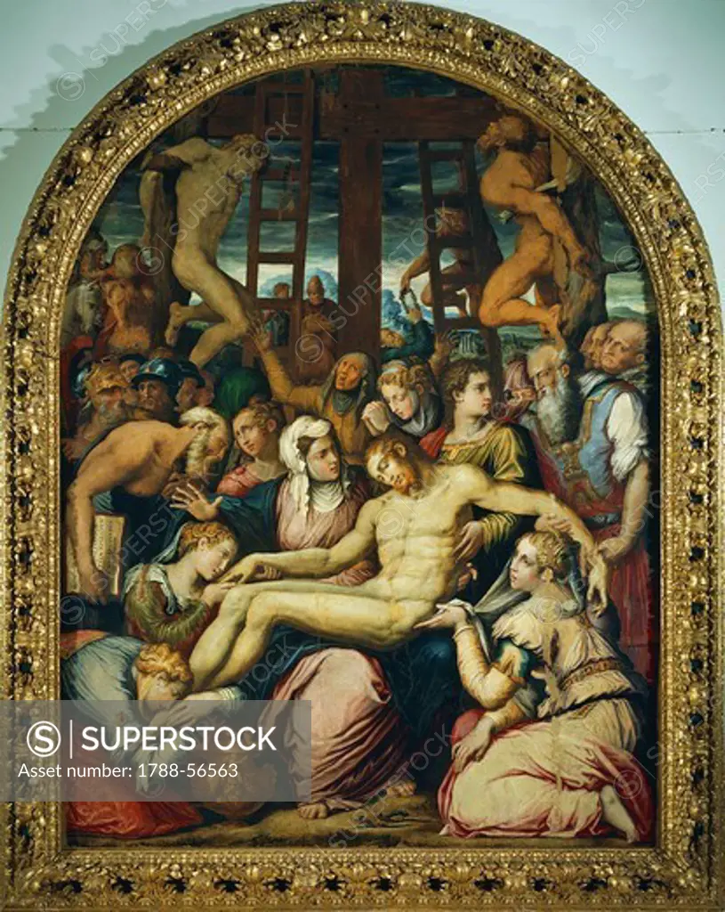 Lamentation over the Dead Christ deposed from the Cross, by Giorgio Vasari (1511-1574), oil on panel, 295x222 cm.