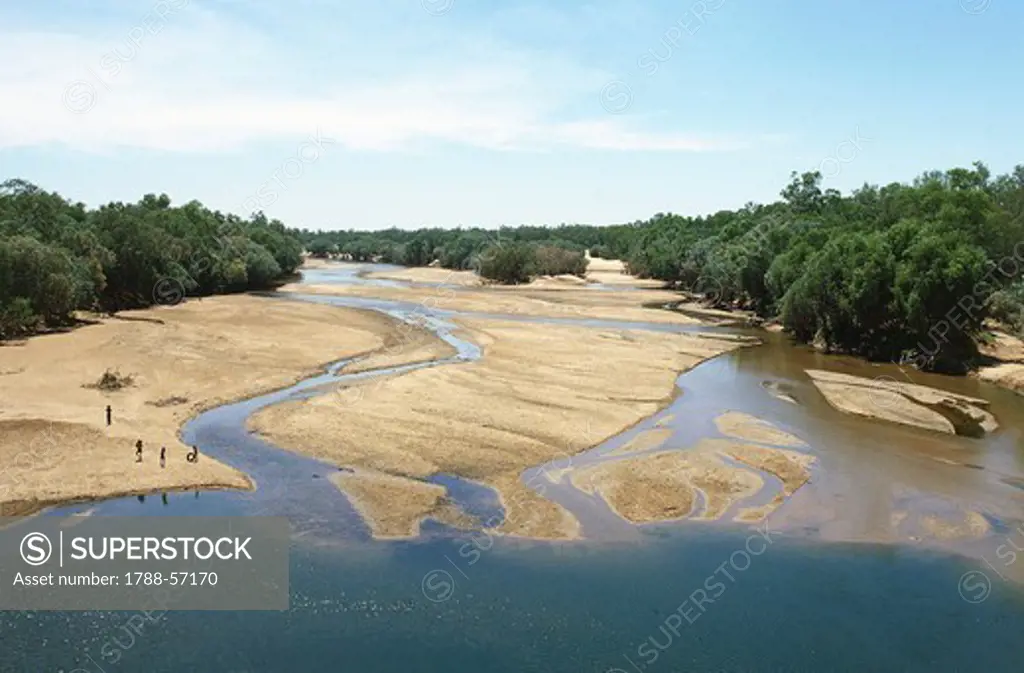 The course of the Fitzroy River, Western Australia, Australia.