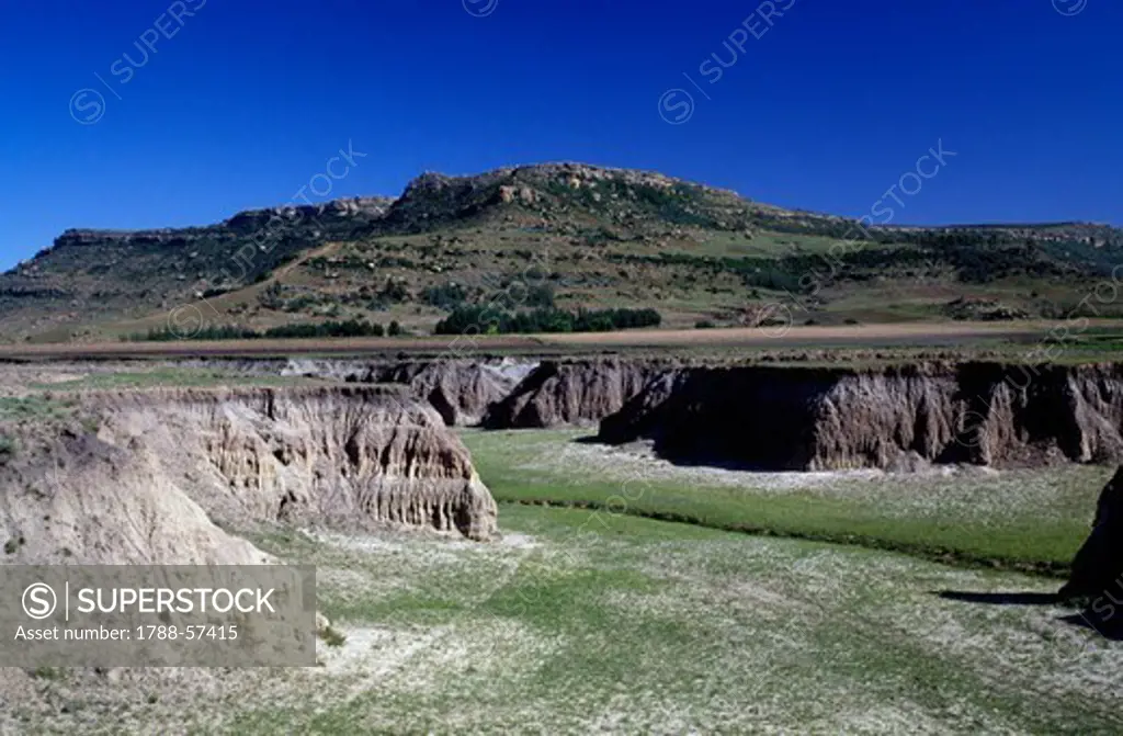 Effects of rock erosion, Lesotho.