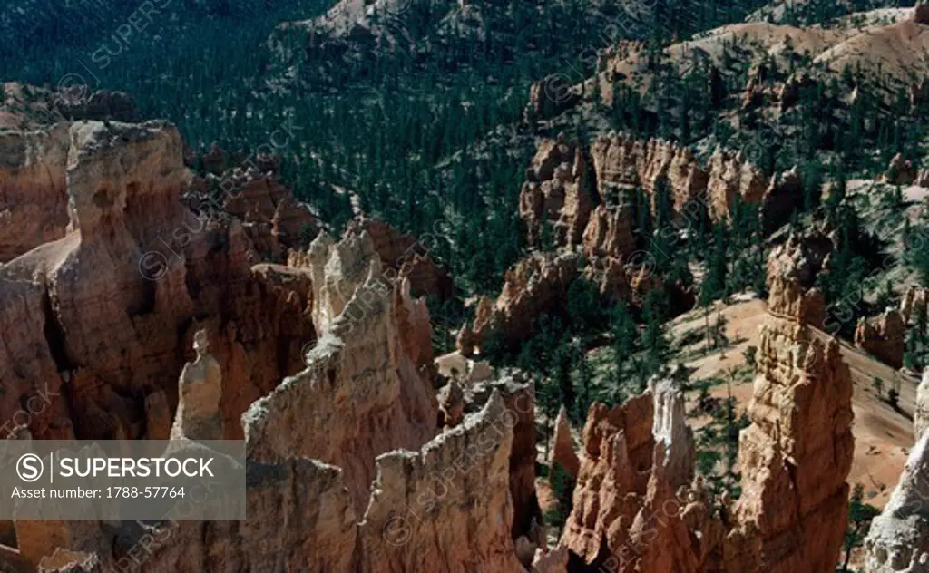 Rock formations in Bryce Canyon National Park, Utah, United States.