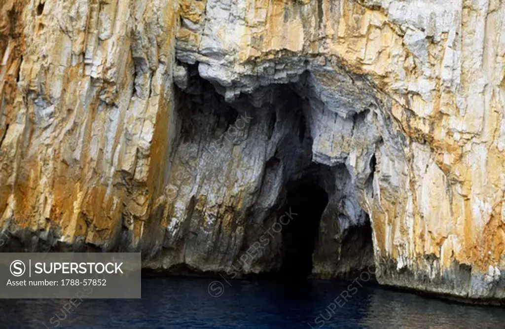 The Grotta Sulfurea (Sulphur Cave), Palinuro, Campania, Italy.
