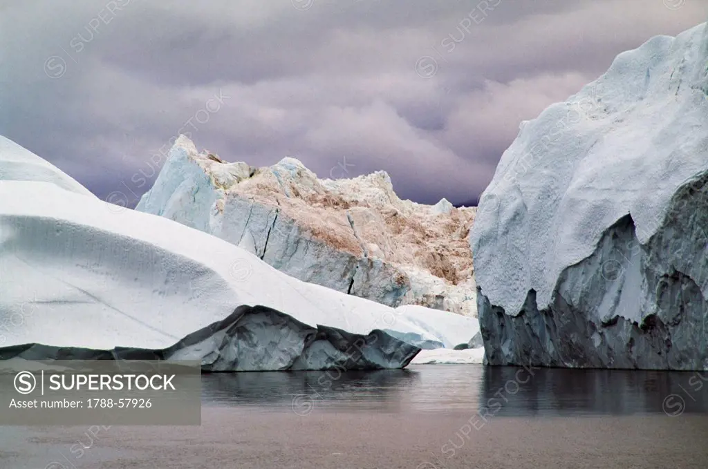 Iceberg in the waters of Ilulissat Icefjord, Greenland.