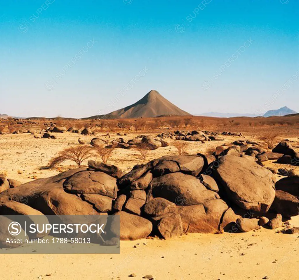Volcanic rocks, Air plateau, volcanic and granitic massif, Niger.