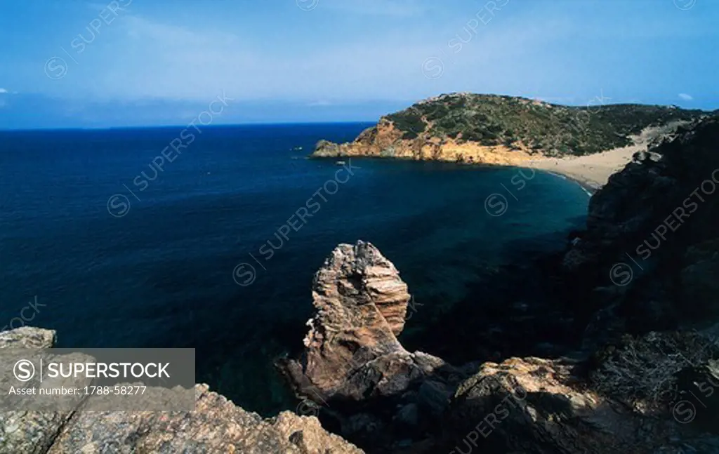 The effects of erosion on the rocks near Vai Bay, Crete, Greece.