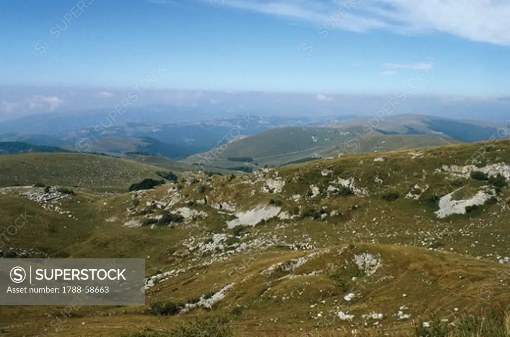 View of Monte Grappa (1775 metres), Venetian Prealps, Italy.