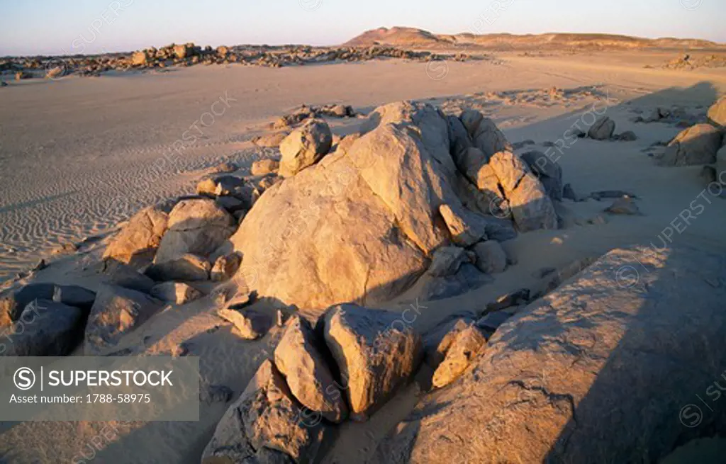 Rock formations, Nubian Desert, Sahara Desert, Sudan.