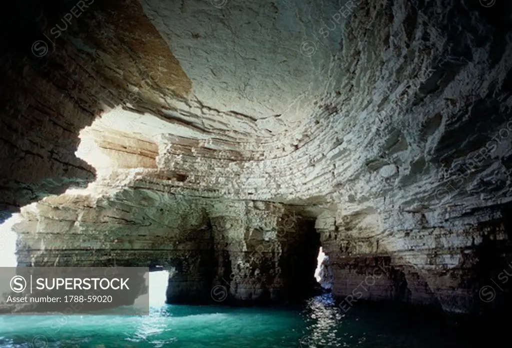 Grotta Campana Piccola, Mattinata, Gargano National Park, Puglia, Italy.