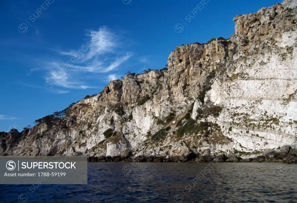 High west coast, island of San Nicola and Capraia, Tremiti Islands, Apulia, Italy.