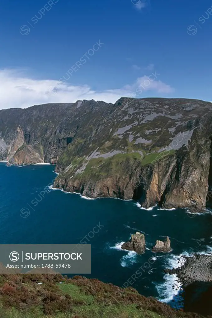 Slieve League, the highest sea cliffs on the island of Ireland (601 metres), County Donegal, Ireland.