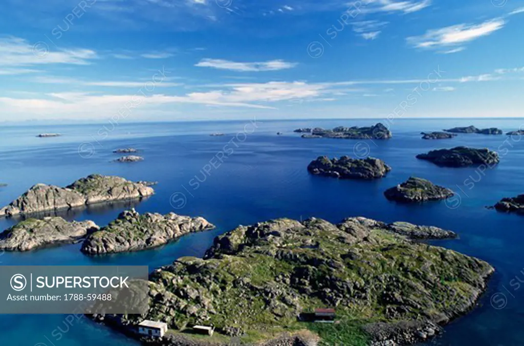 A partial view of the archipelago of Lofoten, Norway.