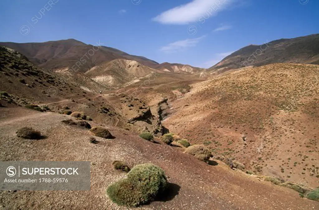 Desert landscape, M'Goun valley, High Atlas, Morocco.